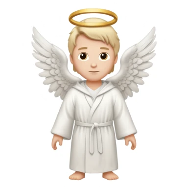 angel (man) emoji, standing, cartoon style sticker