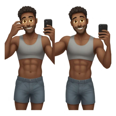 Fit guy taking mirror selfie sticker