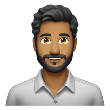 sri lankan 25 year old handsome and stylish guy with a beard and no smile sticker