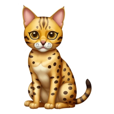 Bengal cat full body sitting with a mask sticker