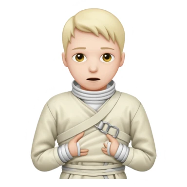 Пациент психиатрической больницы в смирительной рубашке sticker