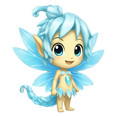 a anthro chibi-style crystal-type-fairy-type-ice-type Fakémon-hybrid full body sticker