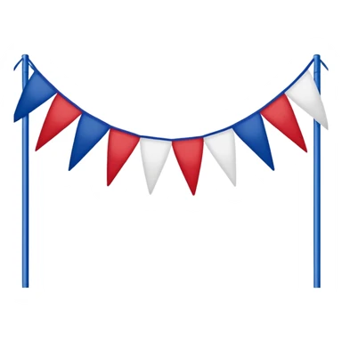Red white and blue patriotic bunting for railing  sticker
