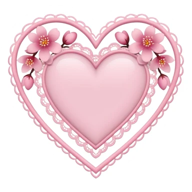 sakura heart with a lace border sticker