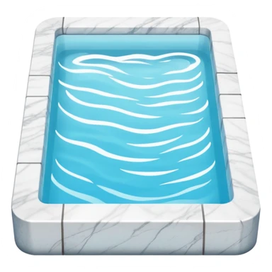 Outdoor white marble pool sticker
