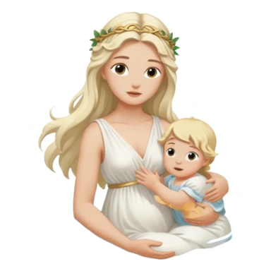 greek goddess dipping baby in river sticker