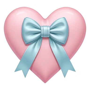 Pastel pink heart with white bow sticker