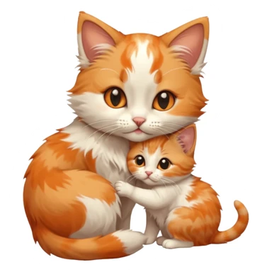 Kitten kissing mommy on the eye with affection and lots of cuteness sticker