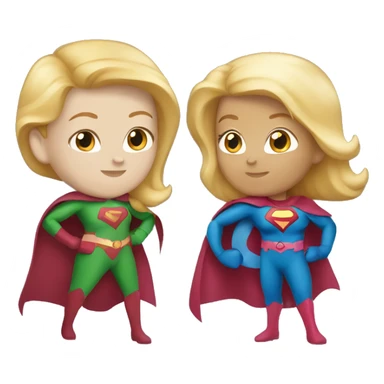 Superhero Duo Caucasian female redhead and  female blonde sticker