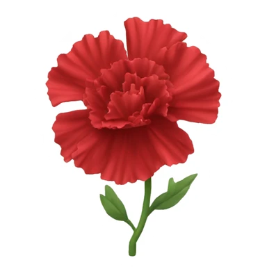 Red Carnation flower minimalistic emoji sticker