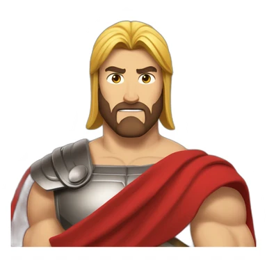 The Spartan Leonidas. Muscly physique. Wearing a red cape. Masculin. Normal face sticker
