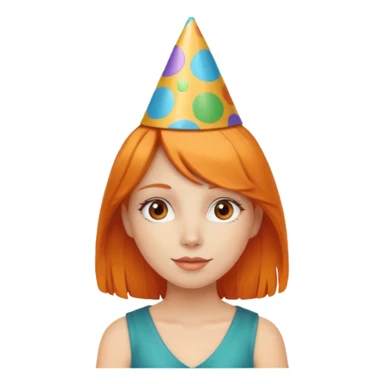 party hatted orange haired girl sticker