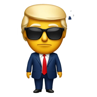 Donald trump with sunglasses with American flags in the back sticker