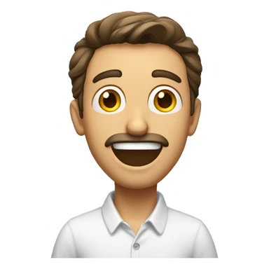 Smiling Italian man have a surprised sticker