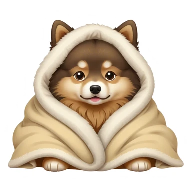 Finnish Lapphund cozy in blanket sticker