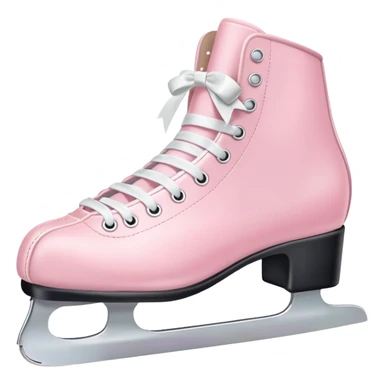 pastel pink ice skates with bow sticker