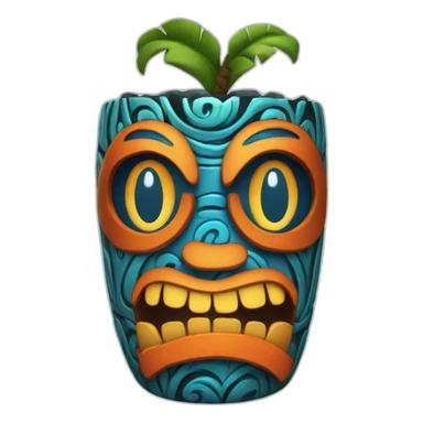 Tiki with colors blue and orange-tornado-fun-love-girl sticker