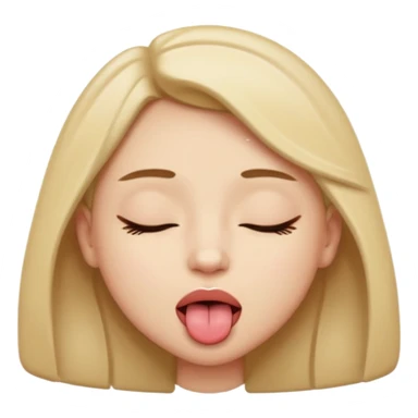 Eyes tightly closed like 😵 and tongue out like 😝 sticker