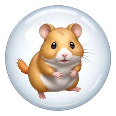 Hamster running away in a ball sticker