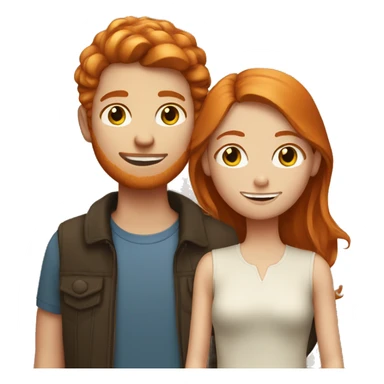 Ginger girl with a brown haired boy  sticker