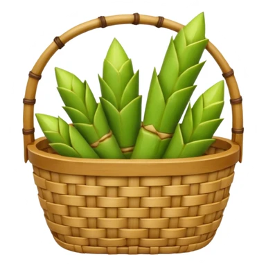 bamboo basket, bamboo shoots sticker