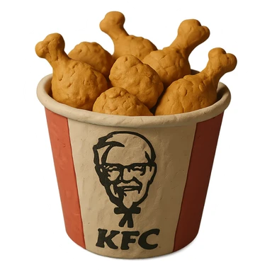 KFC bucket of fried chicken in claymation style sticker