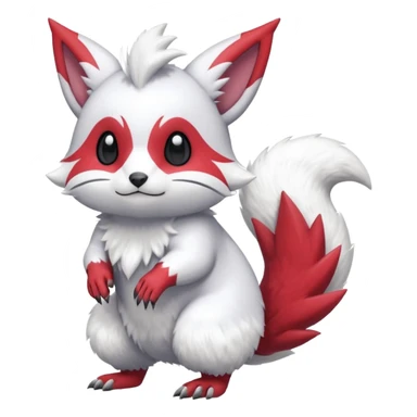  flurry fuzzy Absol-Furret-Zangoose-Chinchilla-fusion-animal-Fakémon-hybrid-creature  sticker