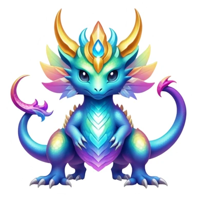 Epic divine legendary complex detailed iridescent gradients aesthetic-Fakémon-creature-scenery sticker