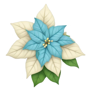 baby blue poinsettia  sticker