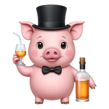 pig with top hat and vodka sticker