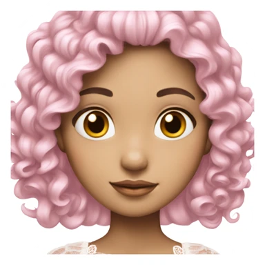 Pink shabby chic princess brunette sticker