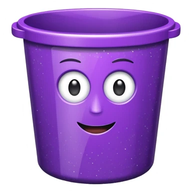 Glitter Purple and Cian  metal rubbish bin officer sticker