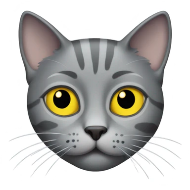 Grey cat with yellow eyes that’s a little chunky sticker