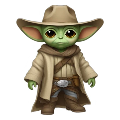 cowboy baby yoda sticker