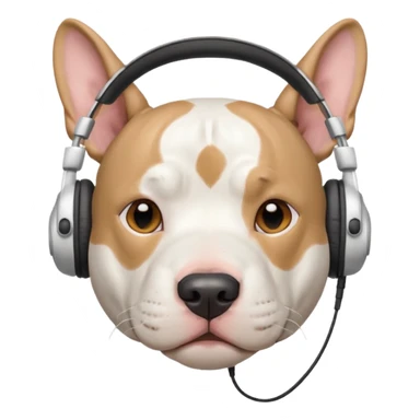white pitbull head with headphones sticker