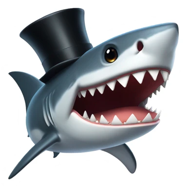 shark with tophat sticker