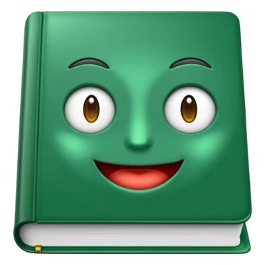 emoji green book without face sticker