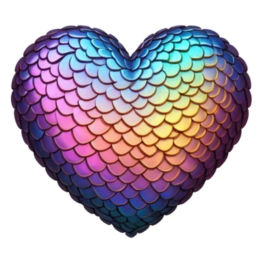 dark warm iridescent scaley heart symbol  sticker
