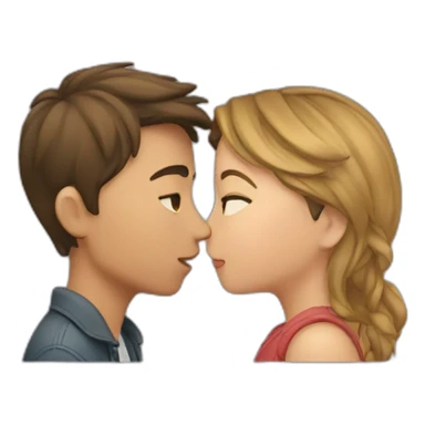 A boy and girl kissing sticker