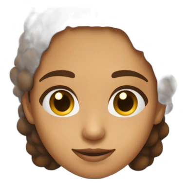 chica con pelo marrrón oscuro, liso y largo, ojos marrones oscuros y lunares sticker