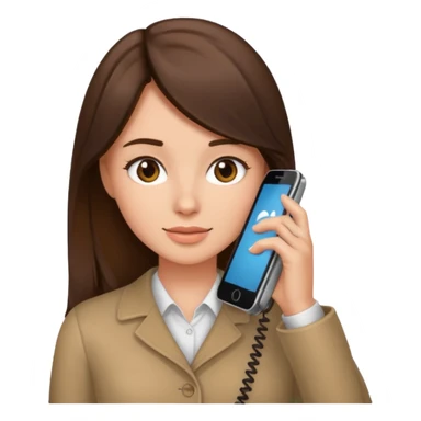 ￼ Brunette Haired Girl on the phone  sticker