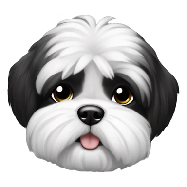 Hund Shi tzu schwarz weiß  sticker