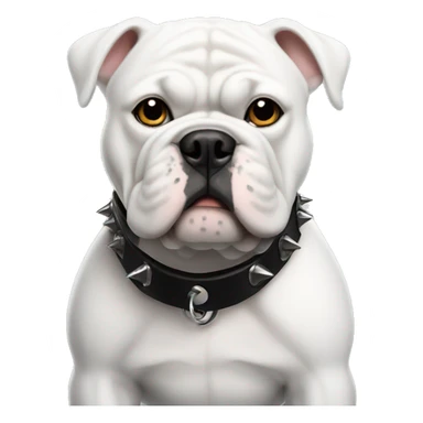 White bulldog with black spiked collar sticker