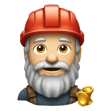 one dwarf miner with red beard hold gold  sticker