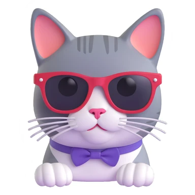 A cat wearing sunglasses sticker