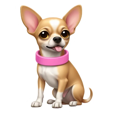 A chihuahua, tan, pink collar, not fluffy sticker