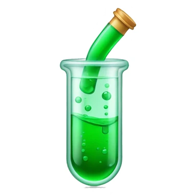 test tube with half green liquid sticker