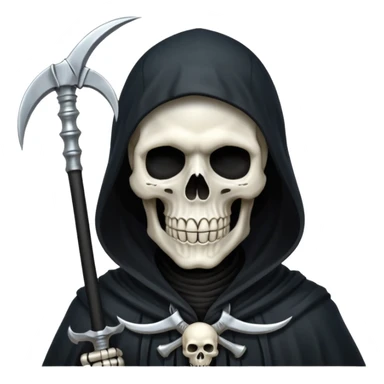 Silver skull Grim Reaper gothic With a scythe  sticker