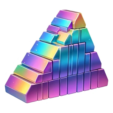 bismuth ingot with geometric iridescent rainbow pattern sticker