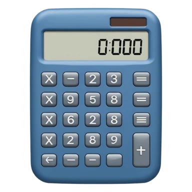 scientific calculator, more buttons, blue-gray body, digital display sticker